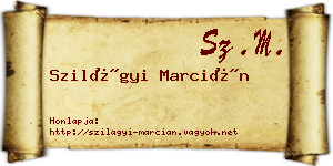 Szilágyi Marcián névjegykártya